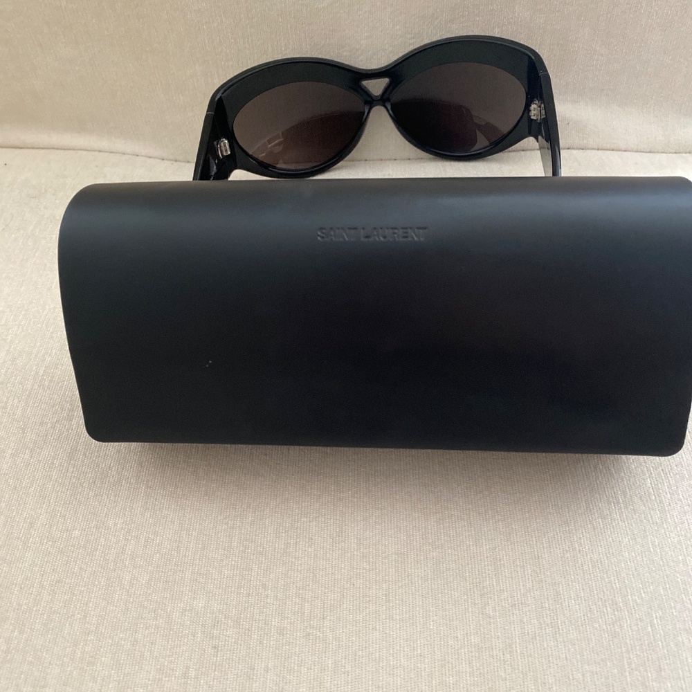 NWOT Saint Laurent 67mm Cat Eye black Sunglasses - Picture 8 of 11